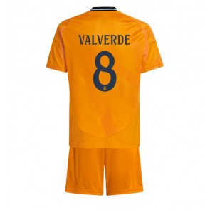 Real Madrid Federico Valverde #8 Dětské Venkovní dres komplet 2024-25 Krátký Rukáv (+ trenýrky)